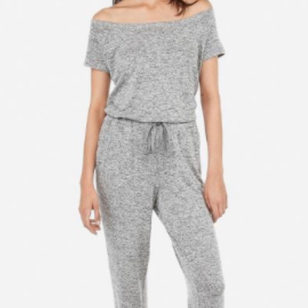 Express Gray Lounge Jumpsuit
